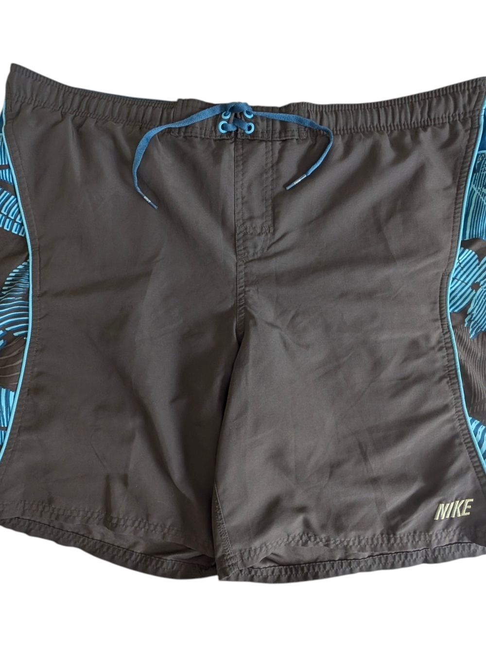Nike Men’s Black Swim Trunks with Blue Side Panels